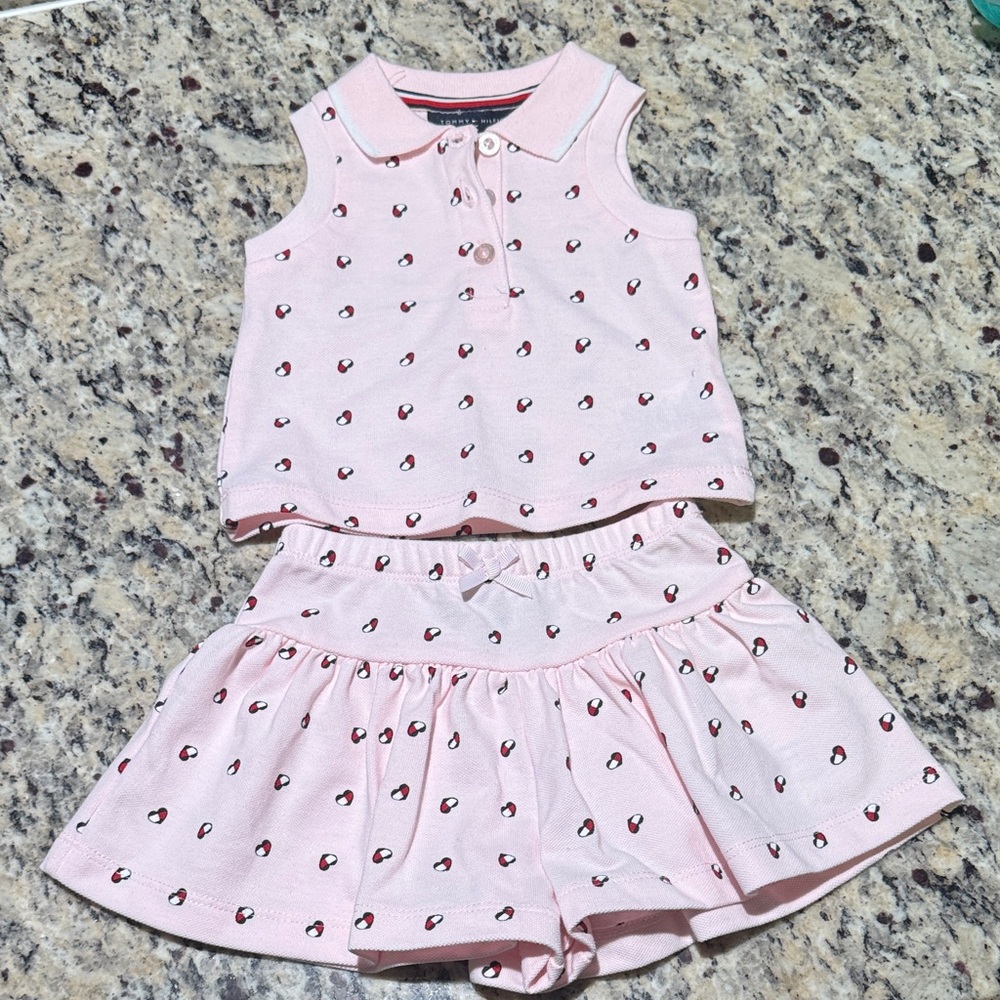 TOMMY HILFIGER babygirl Sleeveless Top and Skirt Set size 3-6m